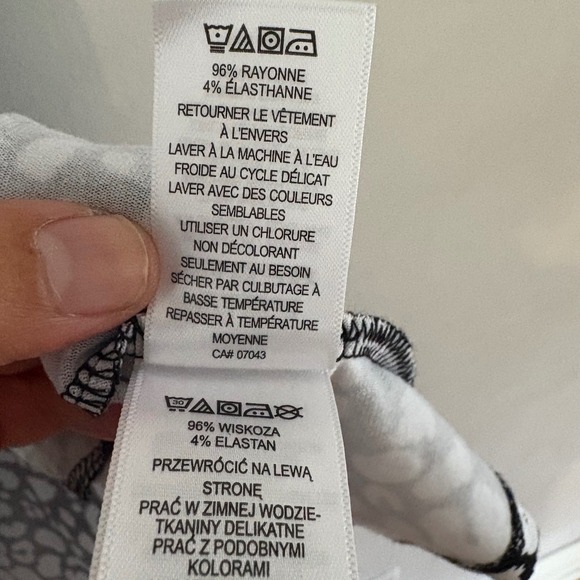 Rachel Zoe 2X Black White Animal Print Short‎ Sleeve Casual Shift Dress Loose - Picture 6 of 10